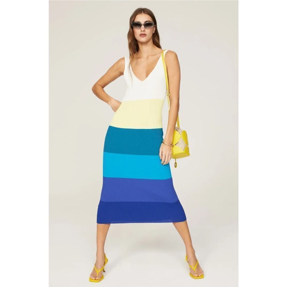 Staud Colorblock Dana Dress - Size M NWT